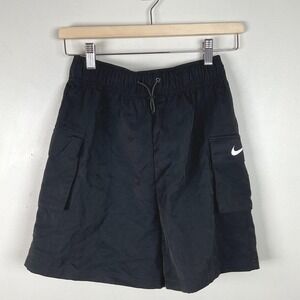 Nike Womens Shorts XS Black Loose Fit‎ High Rise Cargo Pockets Drawstring